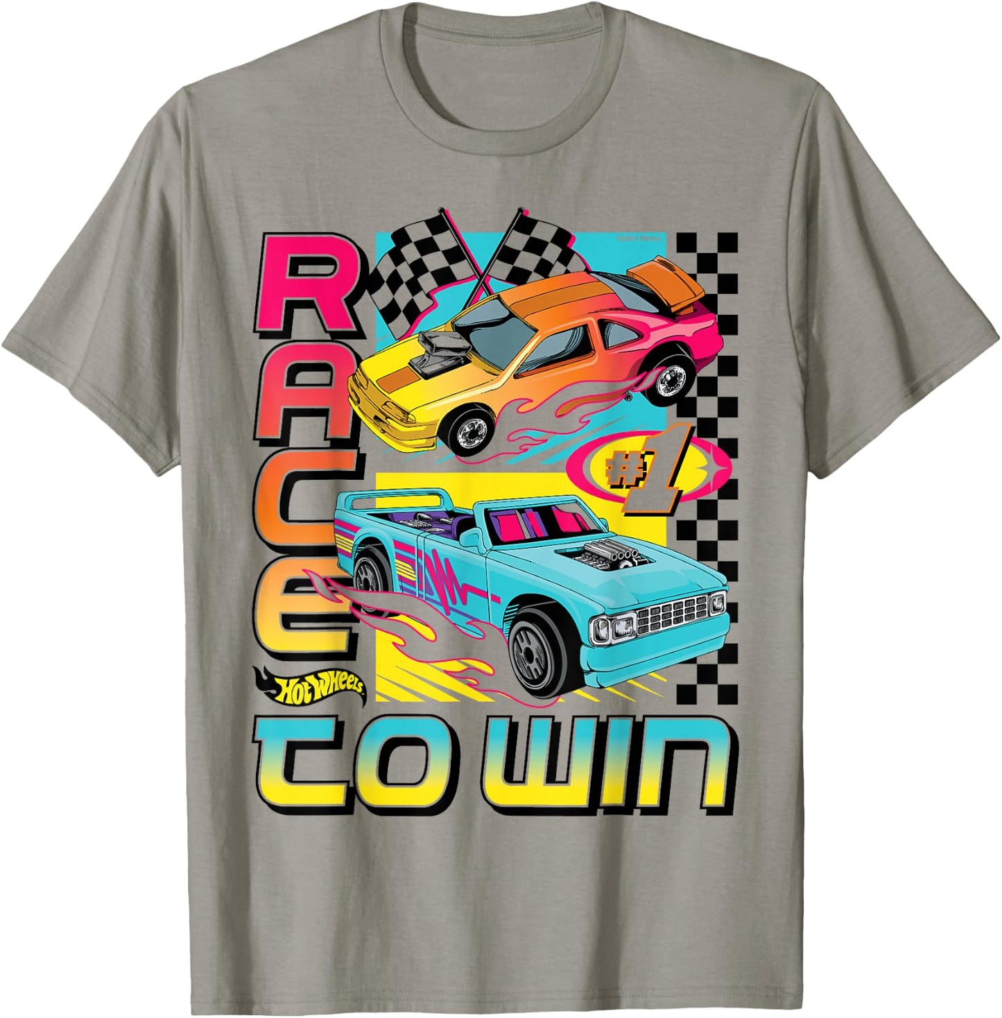 Hot Wheels — Rennen um den Sieg in flammenden Autos T-Shirt - T-Shirt | Sand