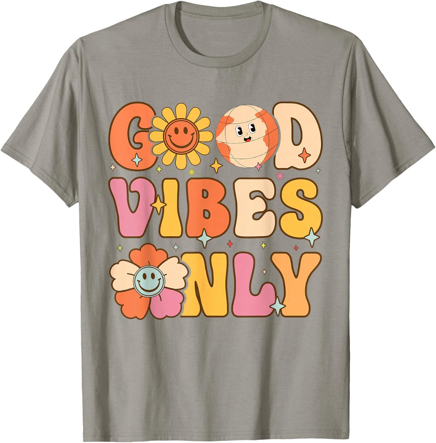 Good Vibes Only Peace Love 60s 70s Tie Dye Groovy Hippie T-Shirt - T-Shirt | Sand