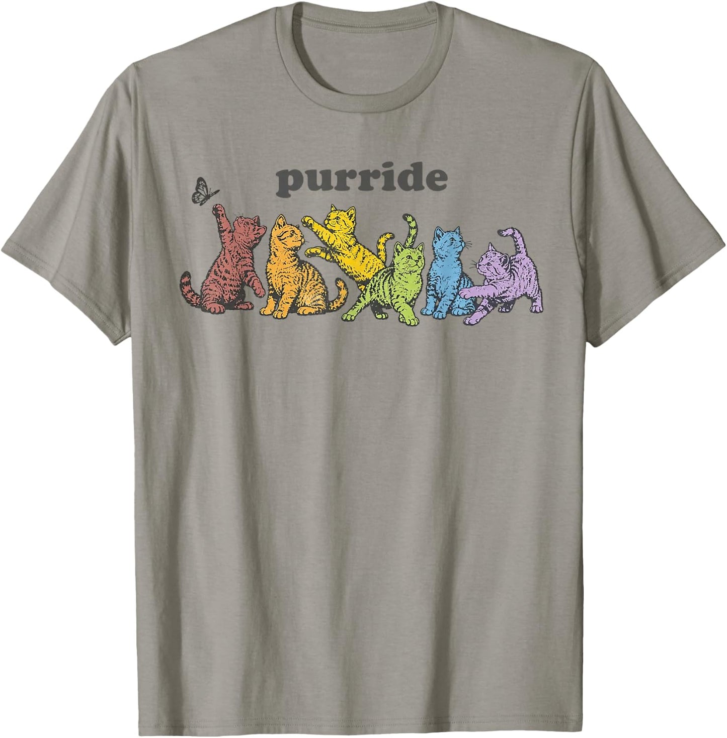 Purride Cats LGBTQ Rainbow Pride Month Pet Lover T-Shirt - T-Shirt | Sand
