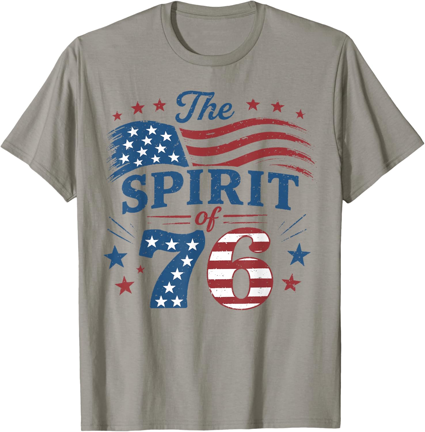Spirit of 76 Vintage 4th of July 250th Anniversary Patriotic T-Shirt - T-Shirt | Sand