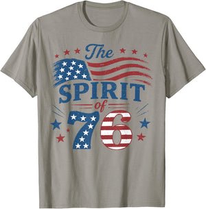 Spirit of 76 Vintage 4th of July 250th Anniversary Patriotic T-Shirt - T-Shirt | Sand