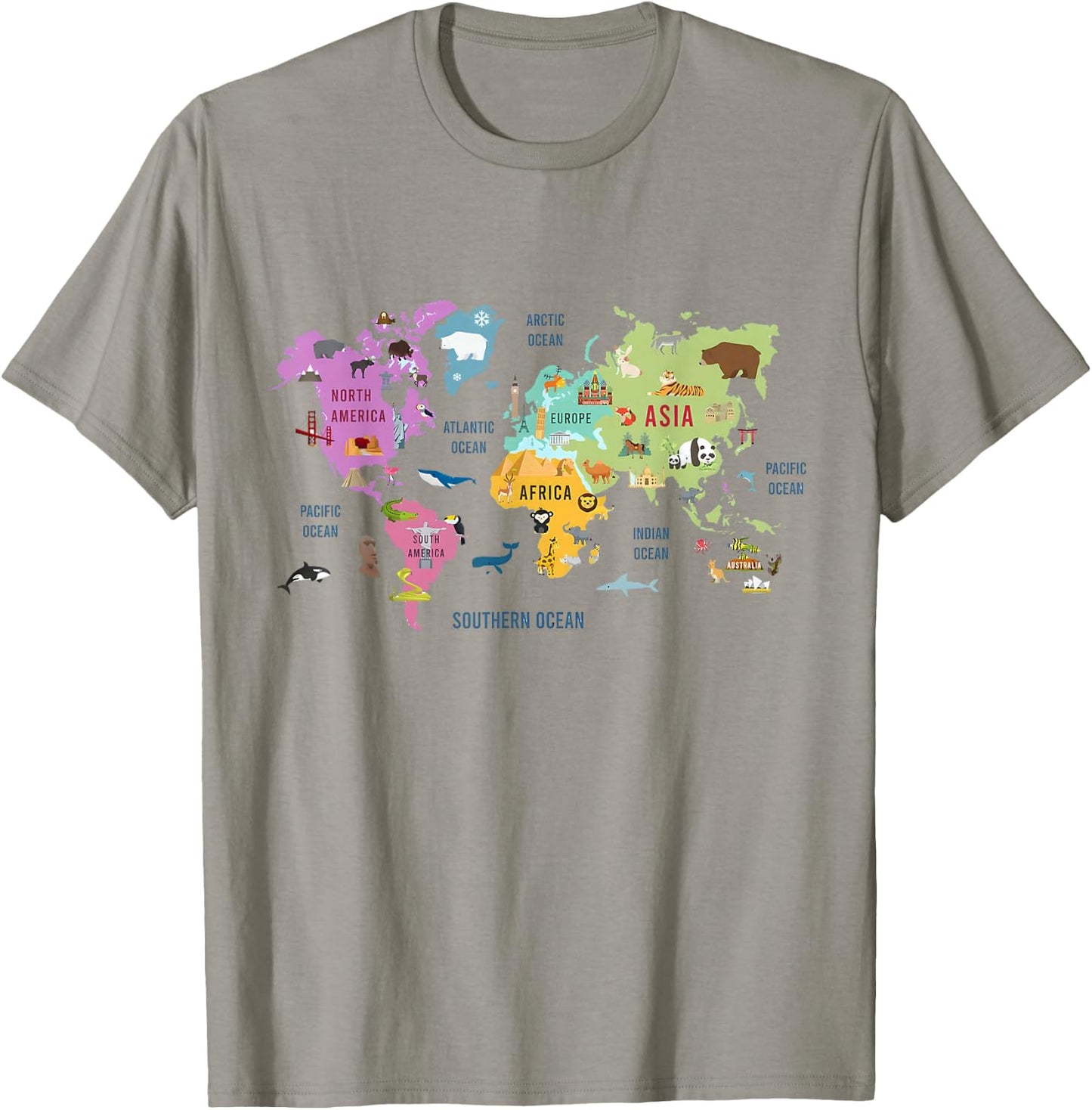 Countries Flags Girls, World maps Kids, World maps Boys. T-Shirt - T-Shirt | Sand