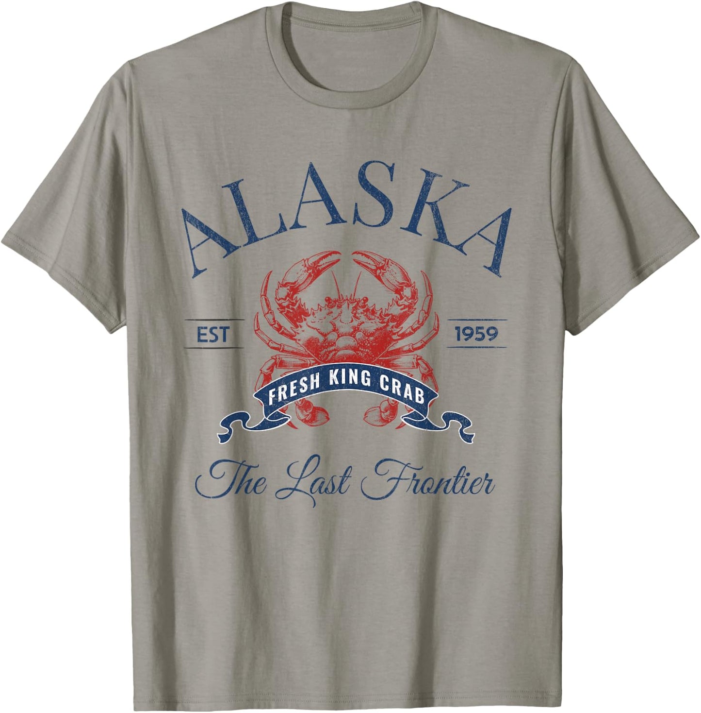 Alaska EST 1959 King Crab Retro Trendy Fisherman Aesthetic T-Shirt - T-Shirt | Sand