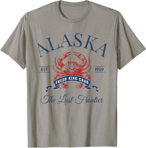 Alaska EST 1959 King Crab Retro Trendy Fisherman Aesthetic T-Shirt - T-Shirt | Sand