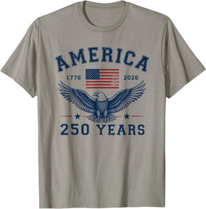 America USA 250th Anniversary Eagle 250 Years T-Shirt - T-Shirt | Sand