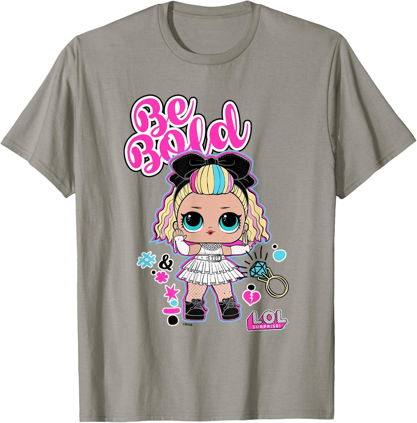 LOL Surprise Cute 80's B.B. Doll Be Bold Colorful Chest Logo T-Shirt - T-Shirt | Sand
