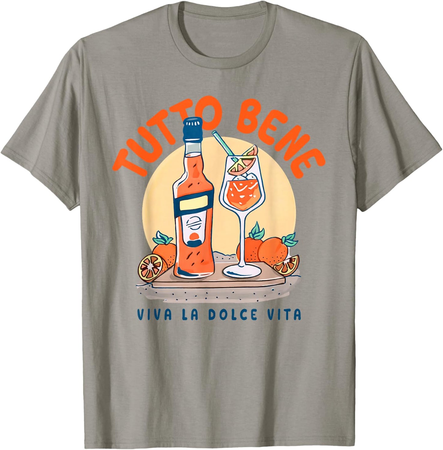 TUTTO BENE X VIVA LA DOLCE VITA APEROLIES SPRITZ CLUB , White T-Shirt - T-Shirt | Sand