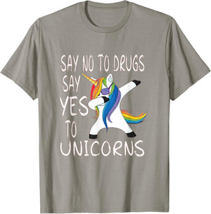 Say No To Drugs Say Yes to Unicorns Red Ribbon Week T-Shirt - T-Shirt | Sand