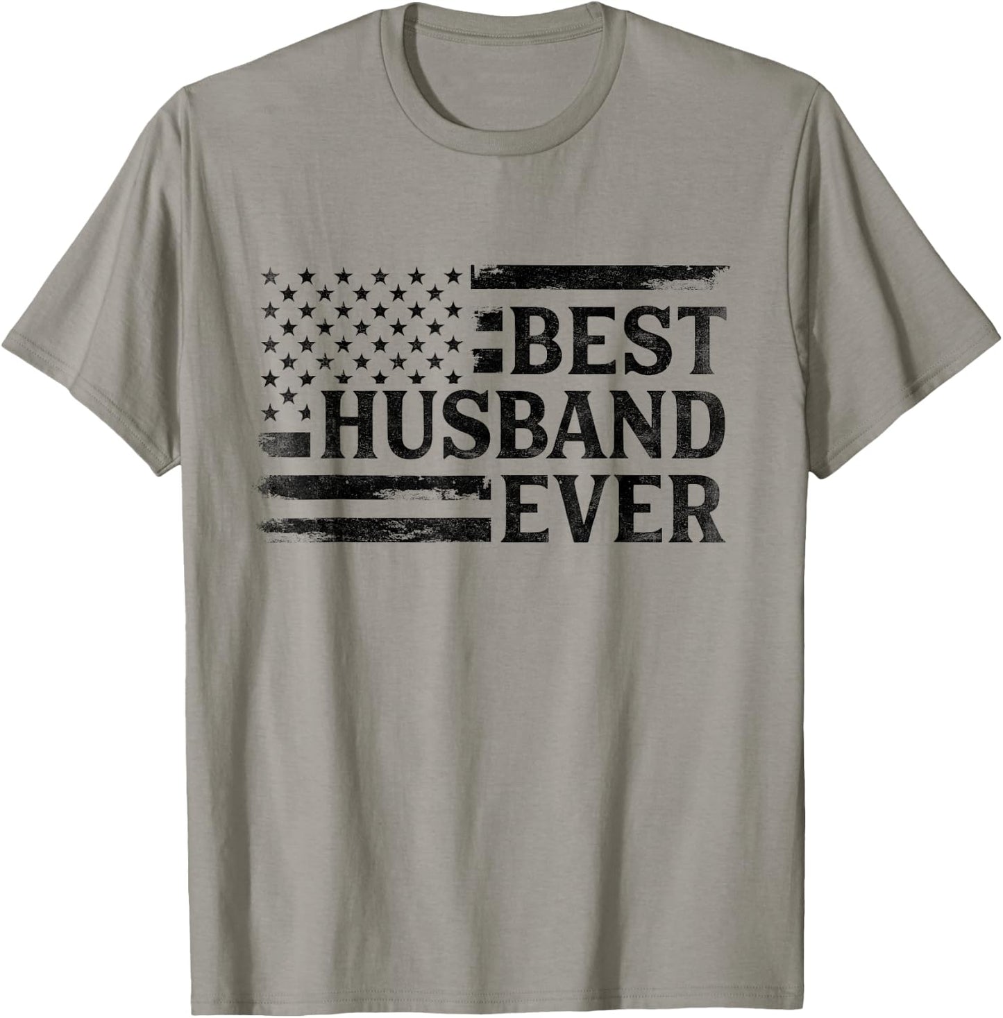 Best Husband Ever Black Vintage USA Flag Father's Day T-Shirt - T-Shirt | Sand