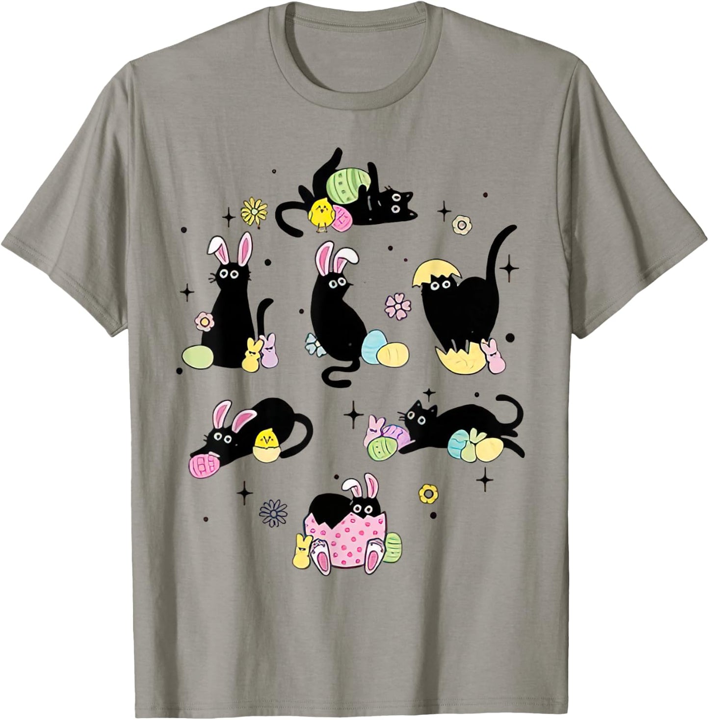 Funny Easter Black Cat Easter Day Cat Egg T-Shirt - T-Shirt | Sand