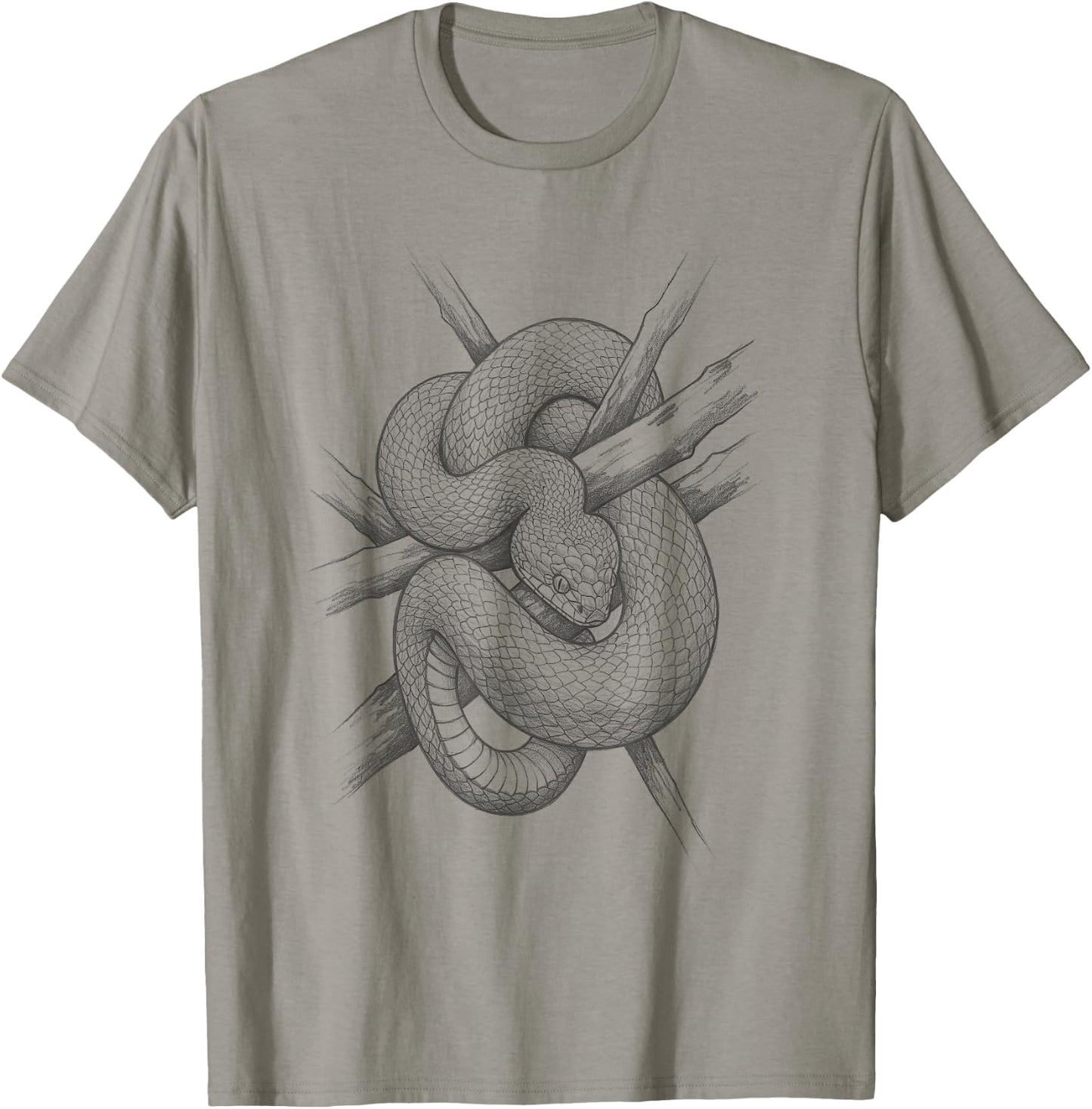 Vintage Boomslang Snake Hand Drawn Art Design T-Shirt - T-Shirt | Sand
