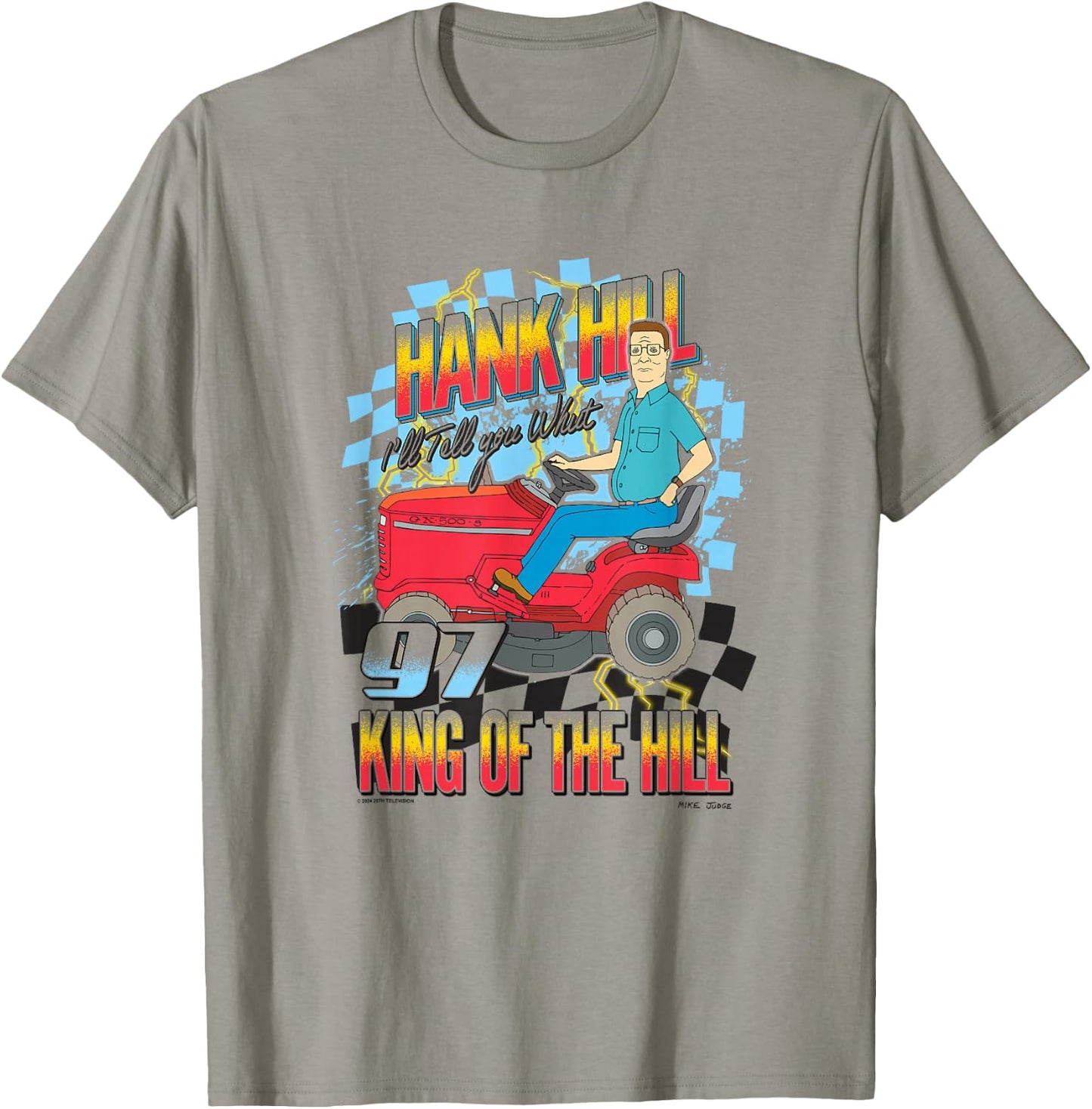 King of The Hill Hank Hill Lawnmower Racing Pro T-Shirt - T-Shirt | Sand