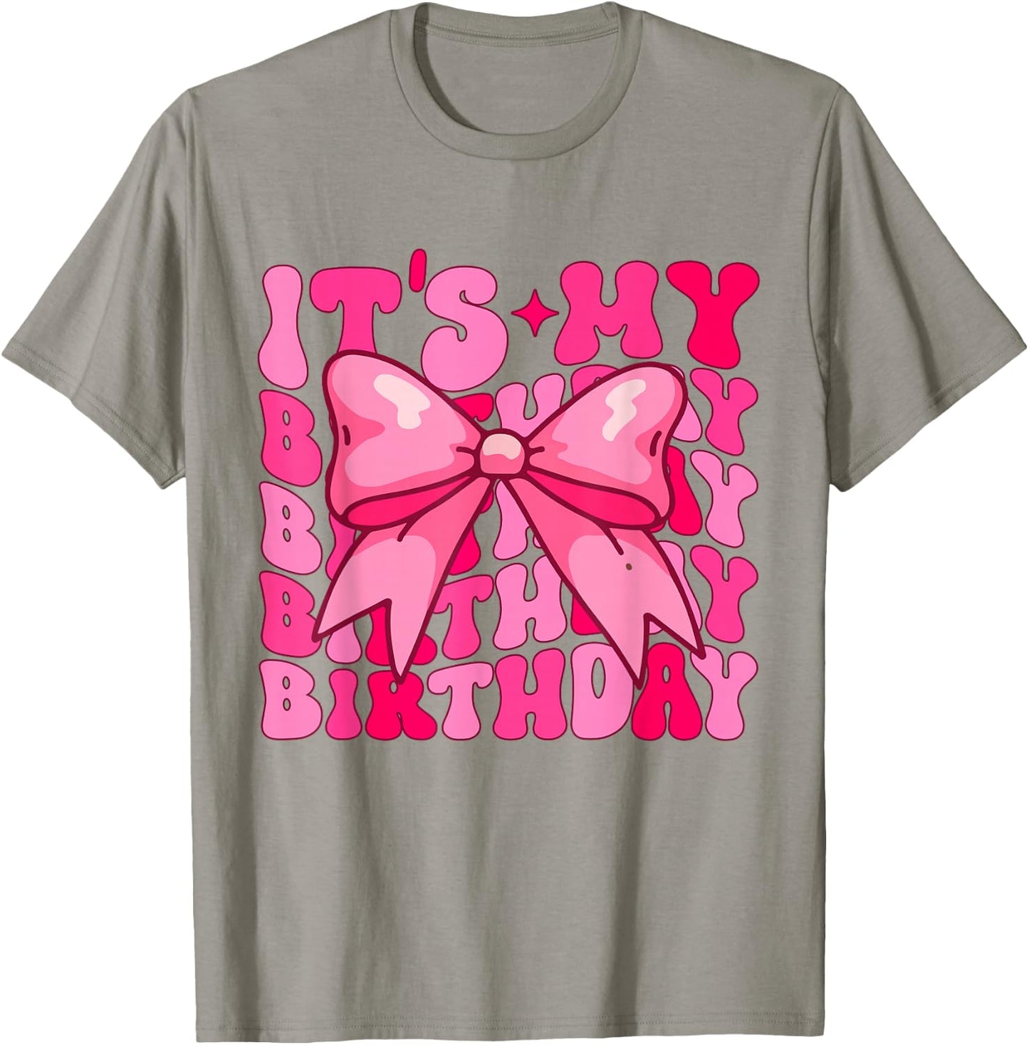 Groovy It's My Birthday Girls Women Teens Coquette Bow Bday T-Shirt - T-Shirt | Sand