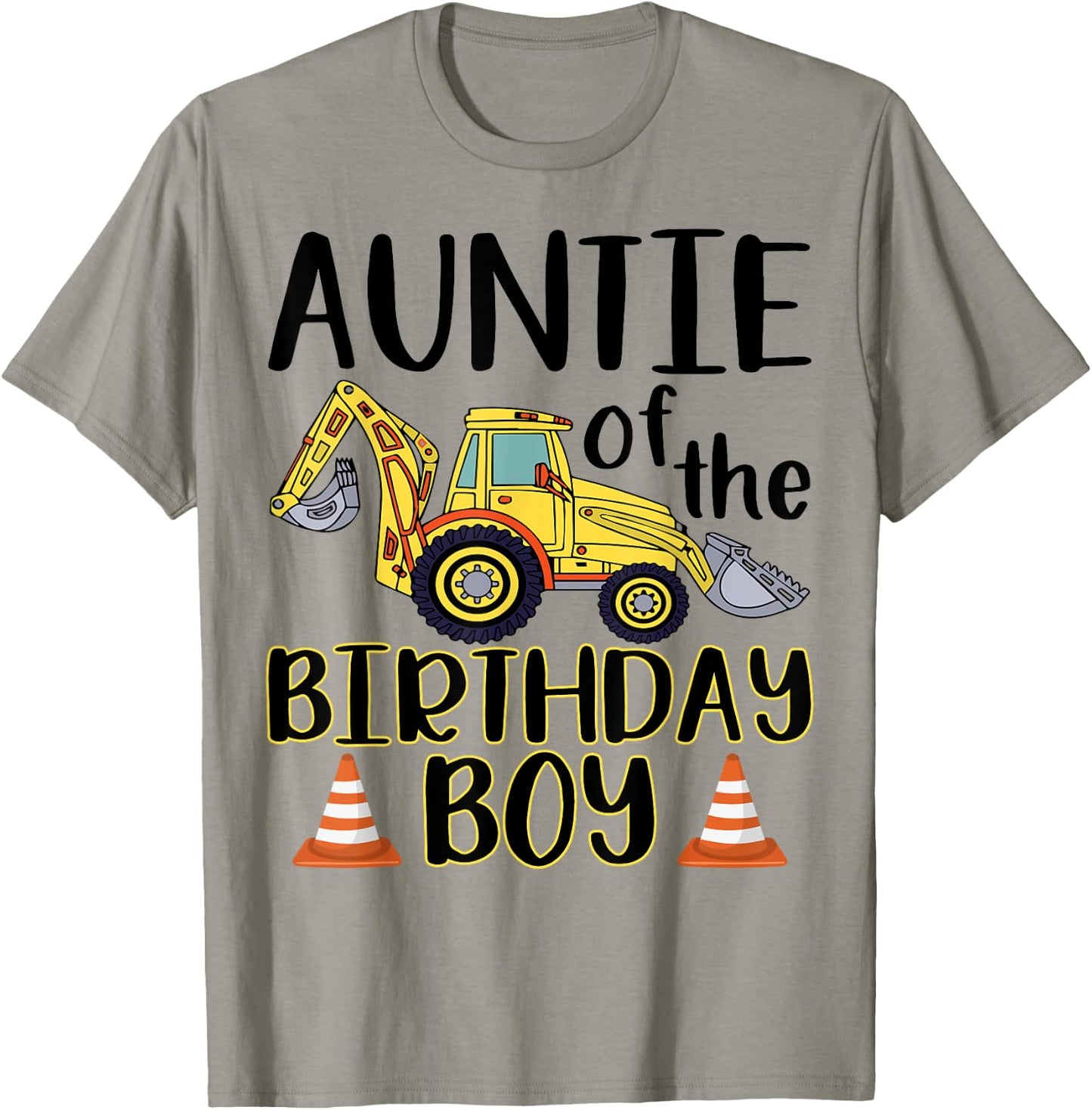 Auntie of The Birthday for Boy Excavator Construction Truck T-Shirt - T-Shirt | Sand