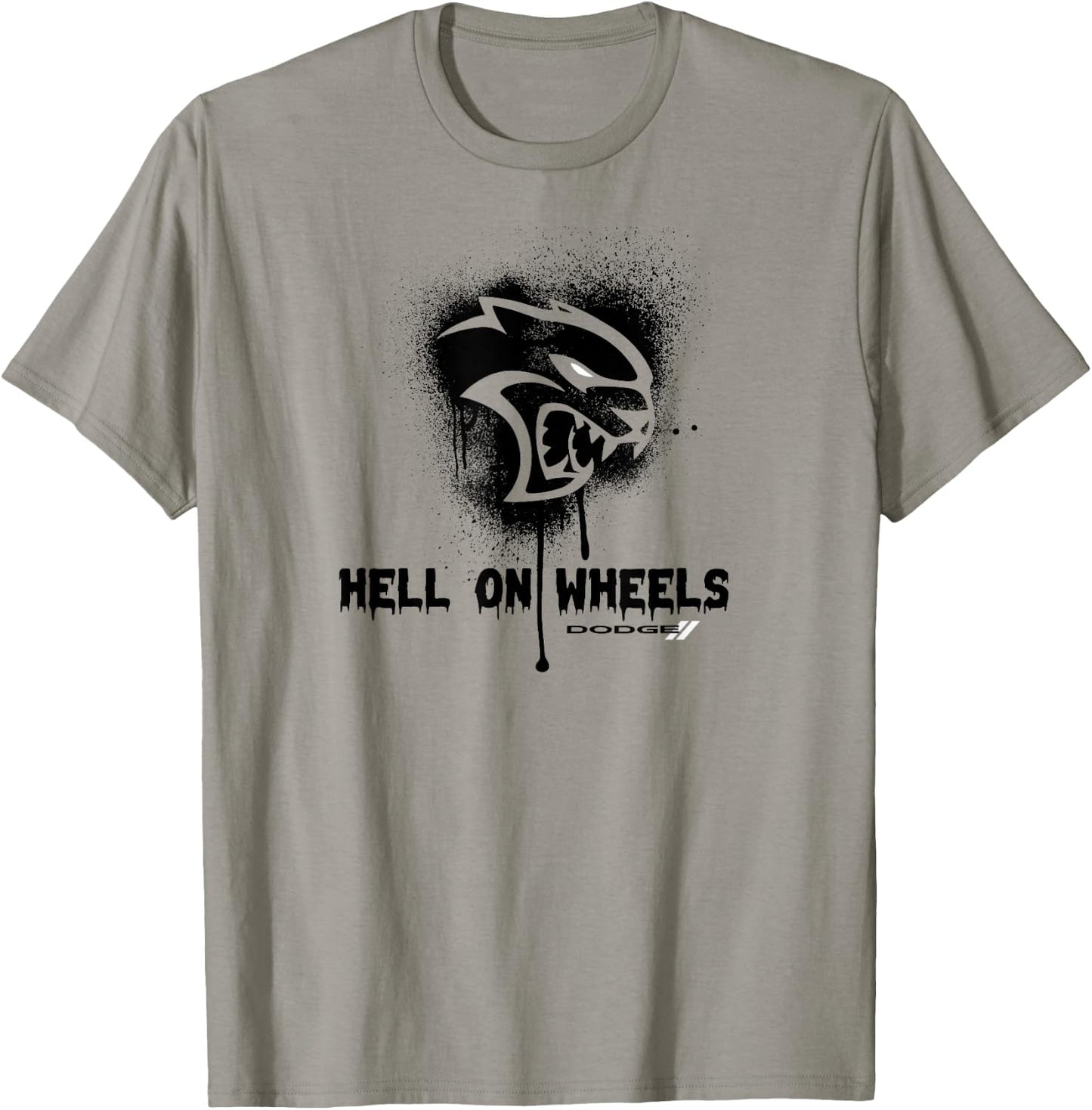 Dodge Hellcat with German Text "Die Hölle auf Räder, gray T-Shirt - T-Shirt | Sand