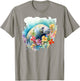 Manatee Floral Watercolor Painting T-Shirt - T-Shirt | Sand
