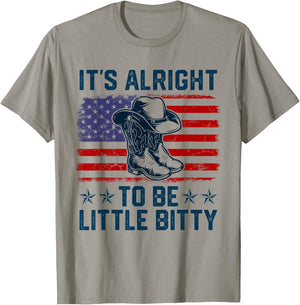 It’s Alright To Be Little Bitty Country Music Retro US Flag T-Shirt - T-Shirt | Sand