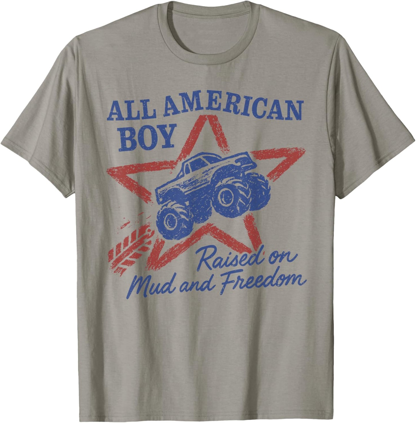 All American Boy 4th of July USA Family Matching Kids Truck T-Shirt - T-Shirt | Sand