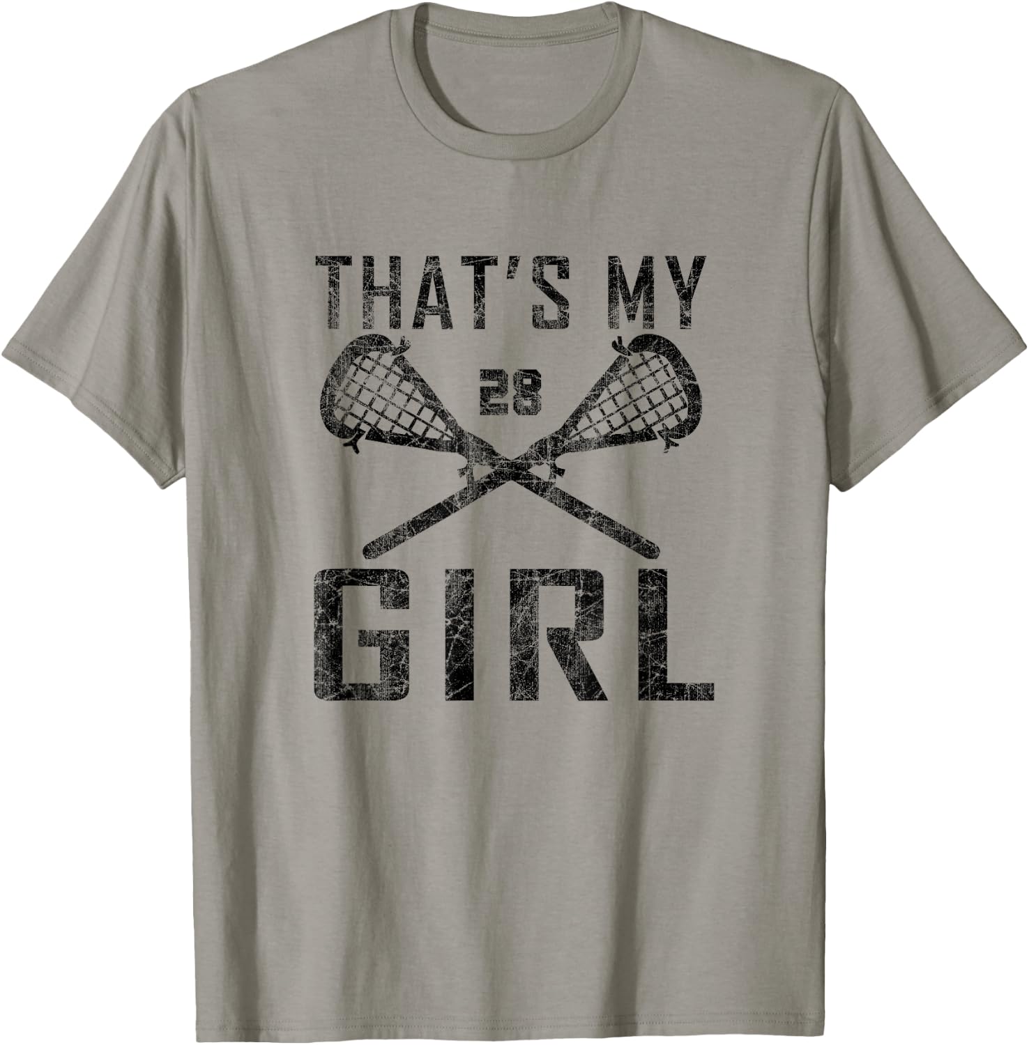 Vintage LAX That's My Girl Lacrosse Mom #28 T-Shirt - T-Shirt | Sand