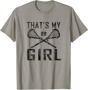 Vintage LAX That's My Girl Lacrosse Mom #28 T-Shirt - T-Shirt | Sand