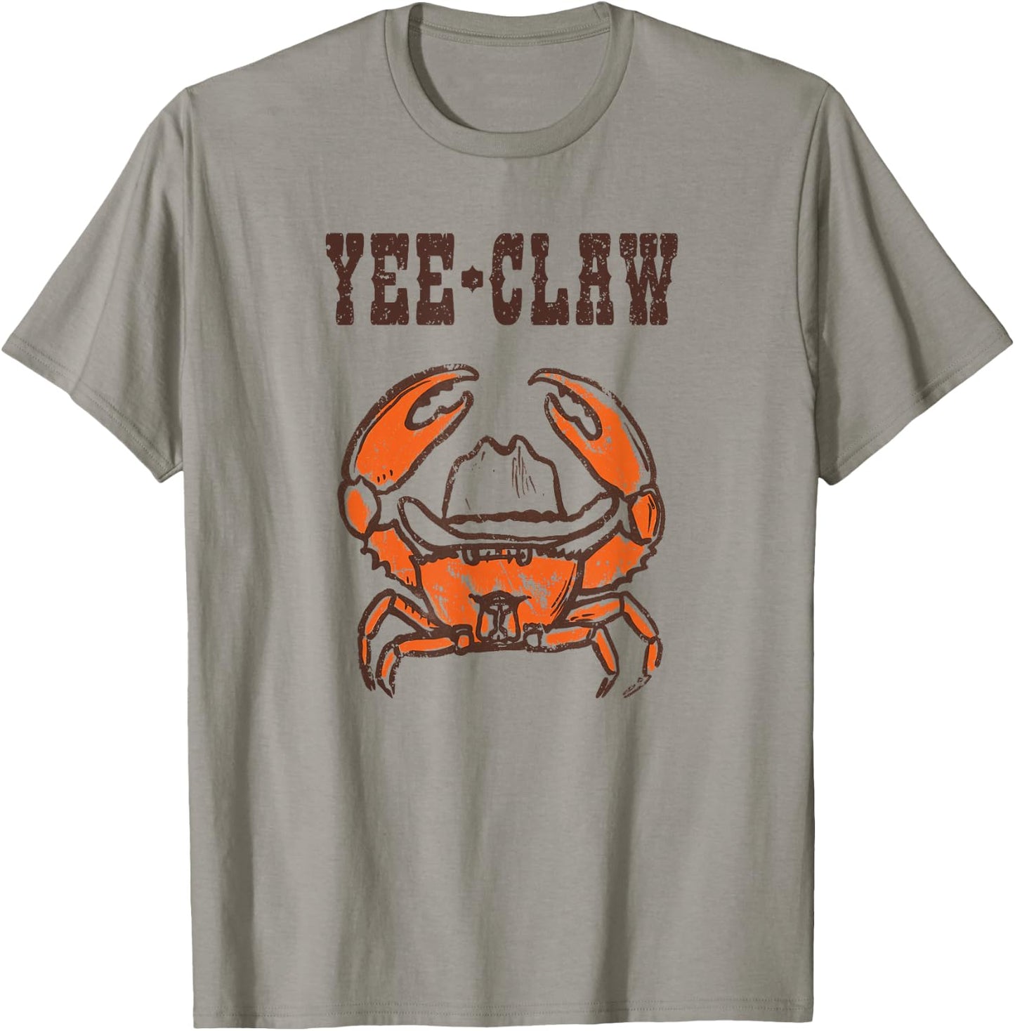 Yee-Claw Funny Southern Western Cowboy Crab Meme T-Shirt - T-Shirt | Sand