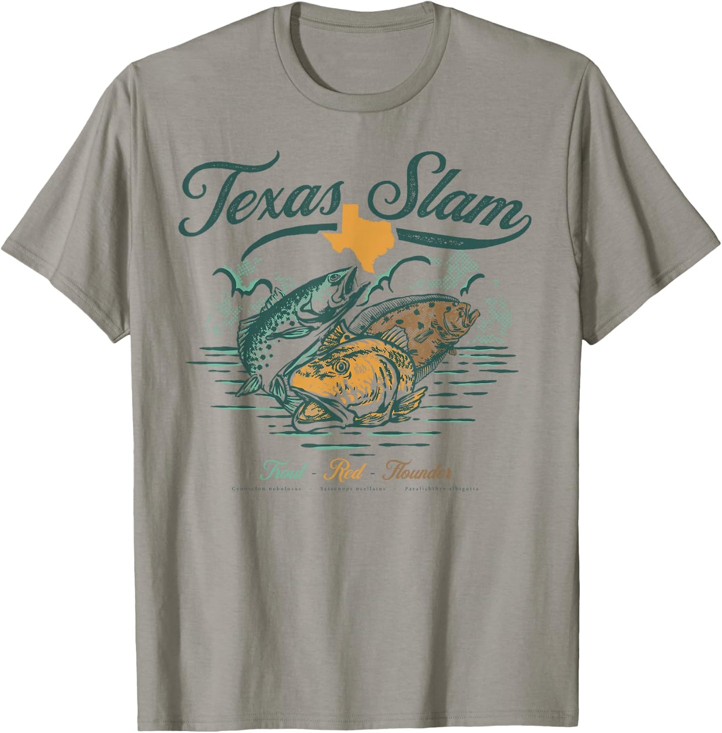 Gulf Coast Fishing Texas Slam - Trout Red Flounder T-Shirt - T-Shirt | Sand
