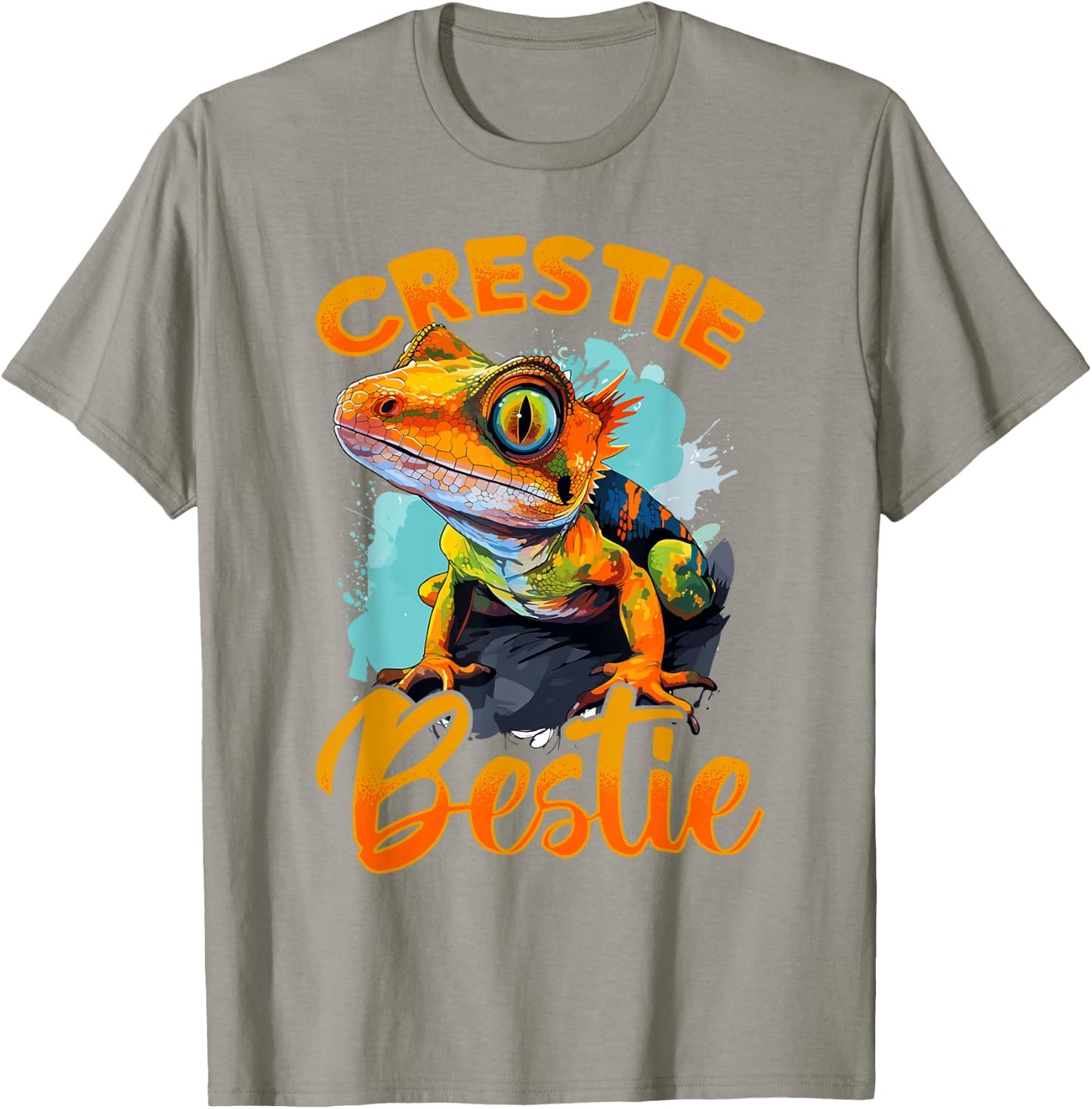 Crested Gecko Reptile - Crestie Bestie T-Shirt - T-Shirt | Sand
