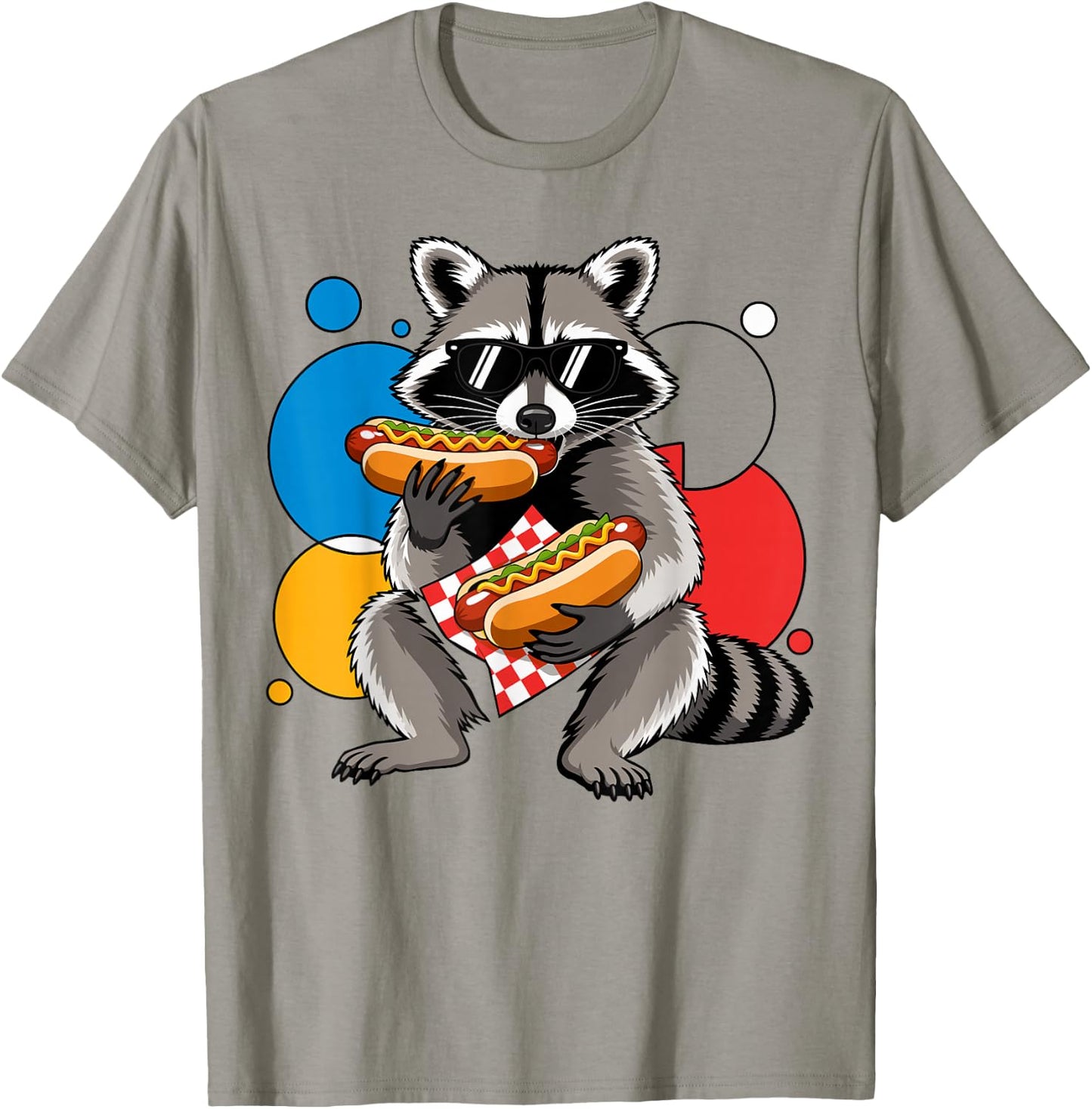 Raccoon Eating Hot Dog Meme Hungry Fast Food Lover T-Shirt - T-Shirt | Sand