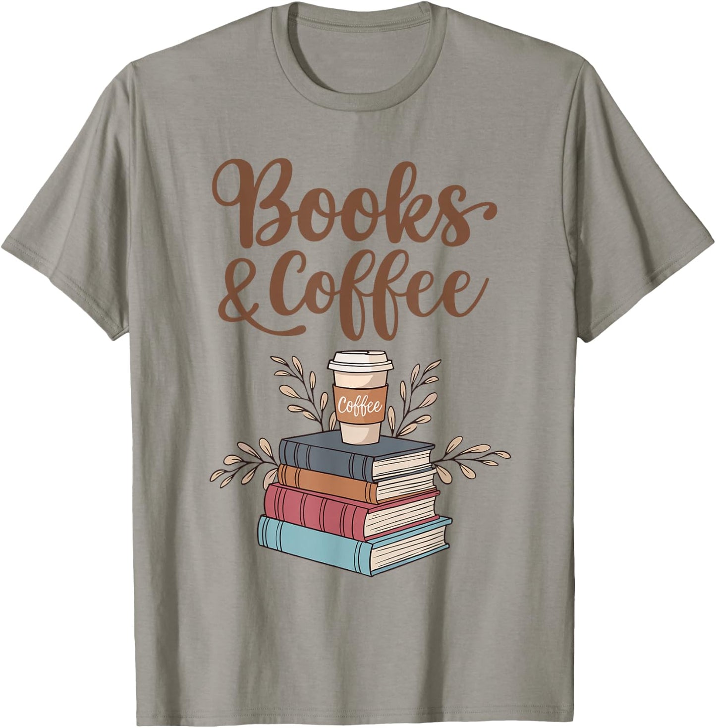 Reading and Coffee Lovers | Coffee and Books , White T-Shirt - T-Shirt | Sand