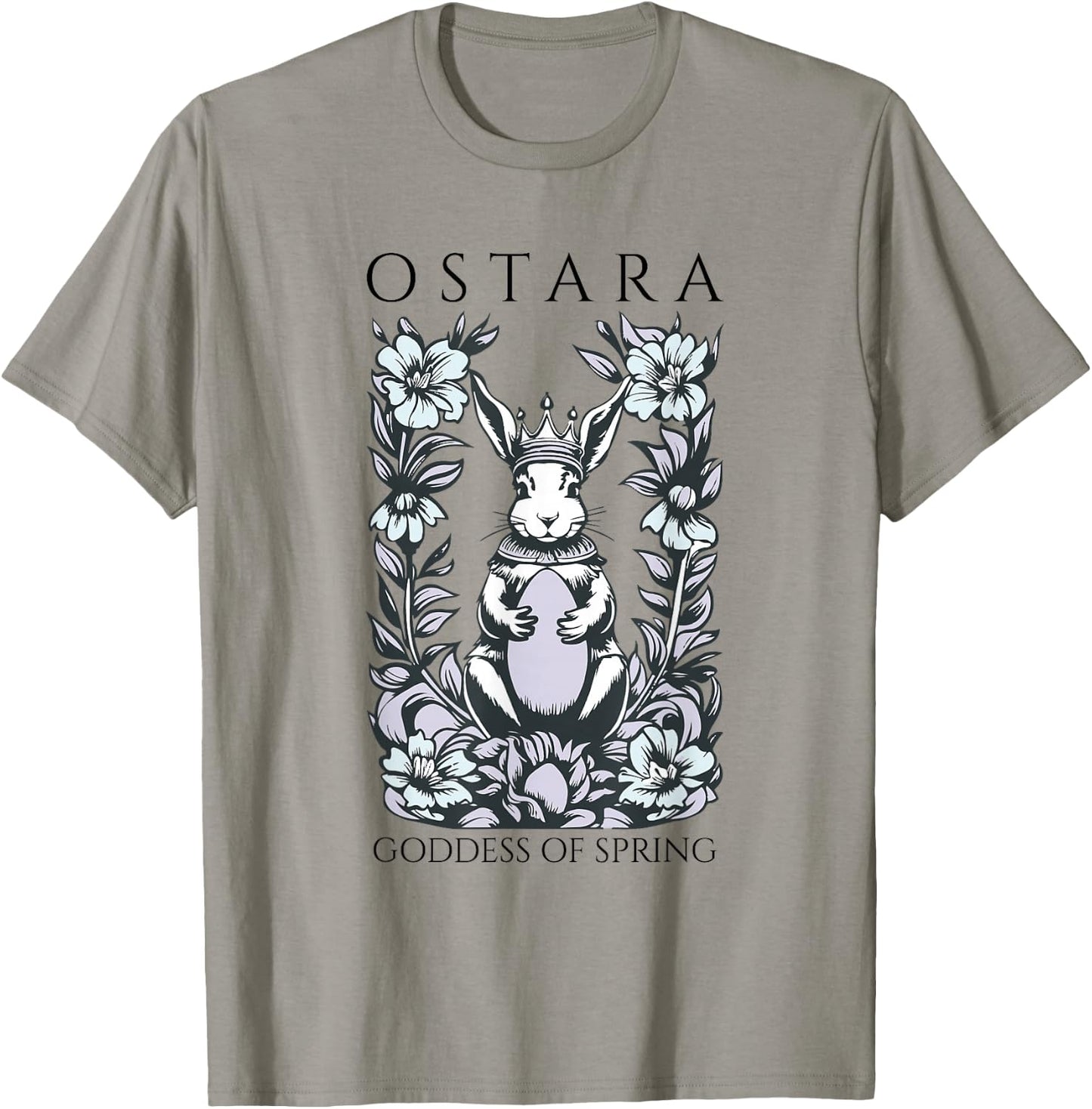 Ostara Goddess of Spring Easter Bunny Blessings Fertility T-Shirt - T-Shirt | Sand