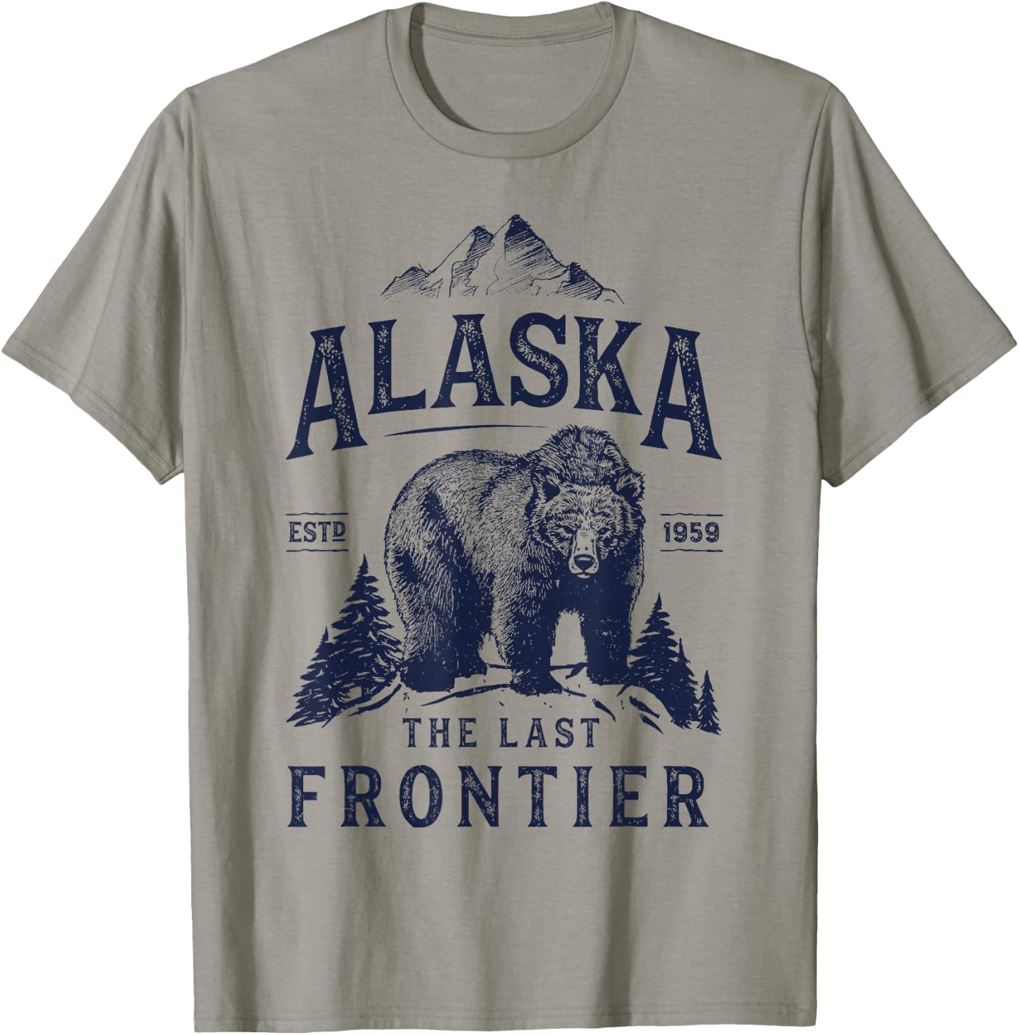Alaska T Shirt The Last Frontier Bear Home Men Women Gifts T-Shirt - T-Shirt | Sand