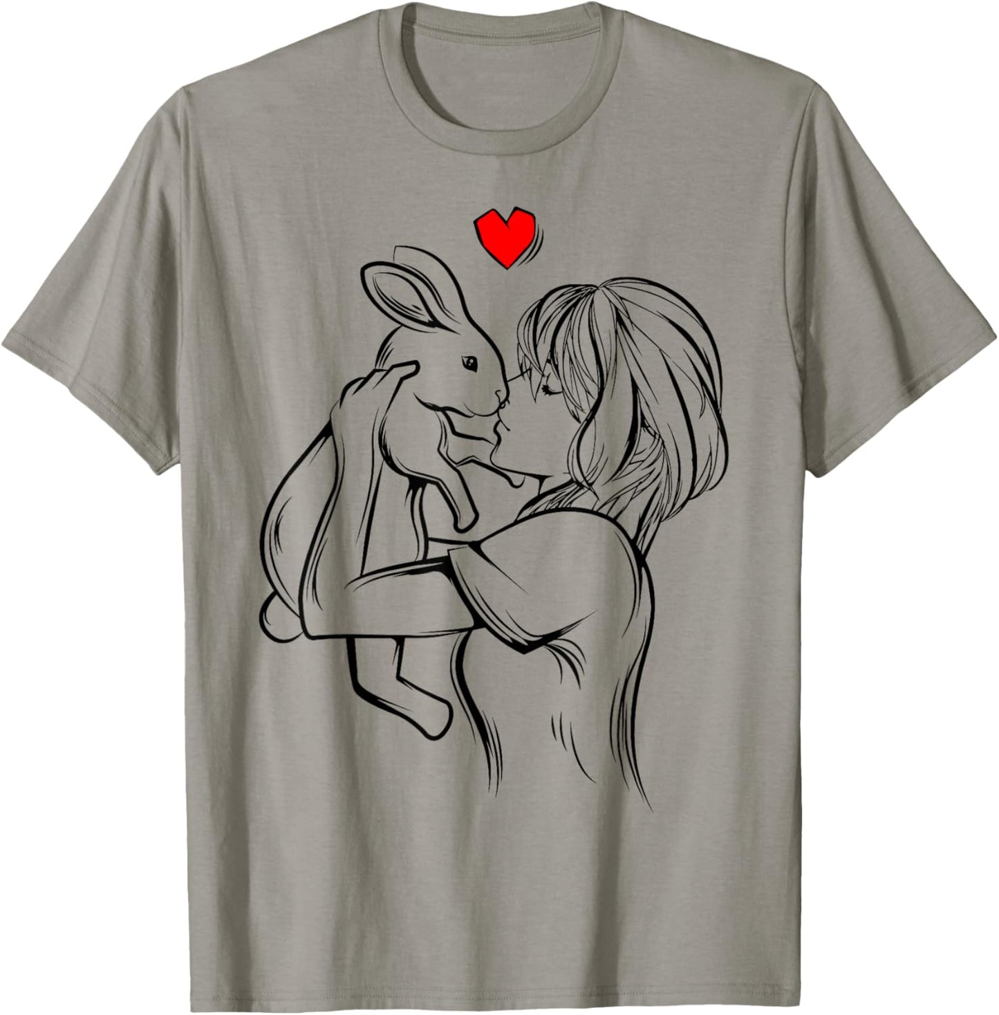 Rabbit Woman Girl , white, S T-Shirt - T-Shirt | Sand