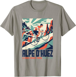 Alpe d'Huez Französische Alpen Frankreich Rennrad T-Shirt - T-Shirt | Sand