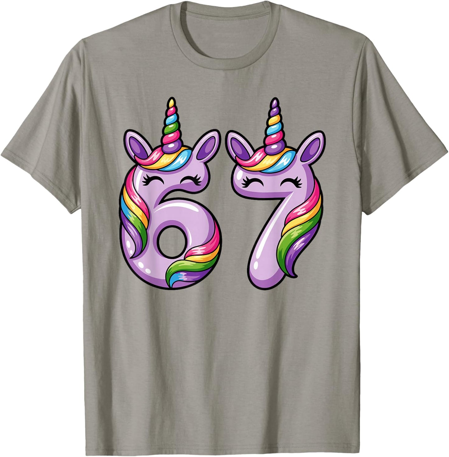 67 Six Seven 6 7 Meme Licorns Funny Boy Girl Kids T-Shirt - T-Shirt | Sand