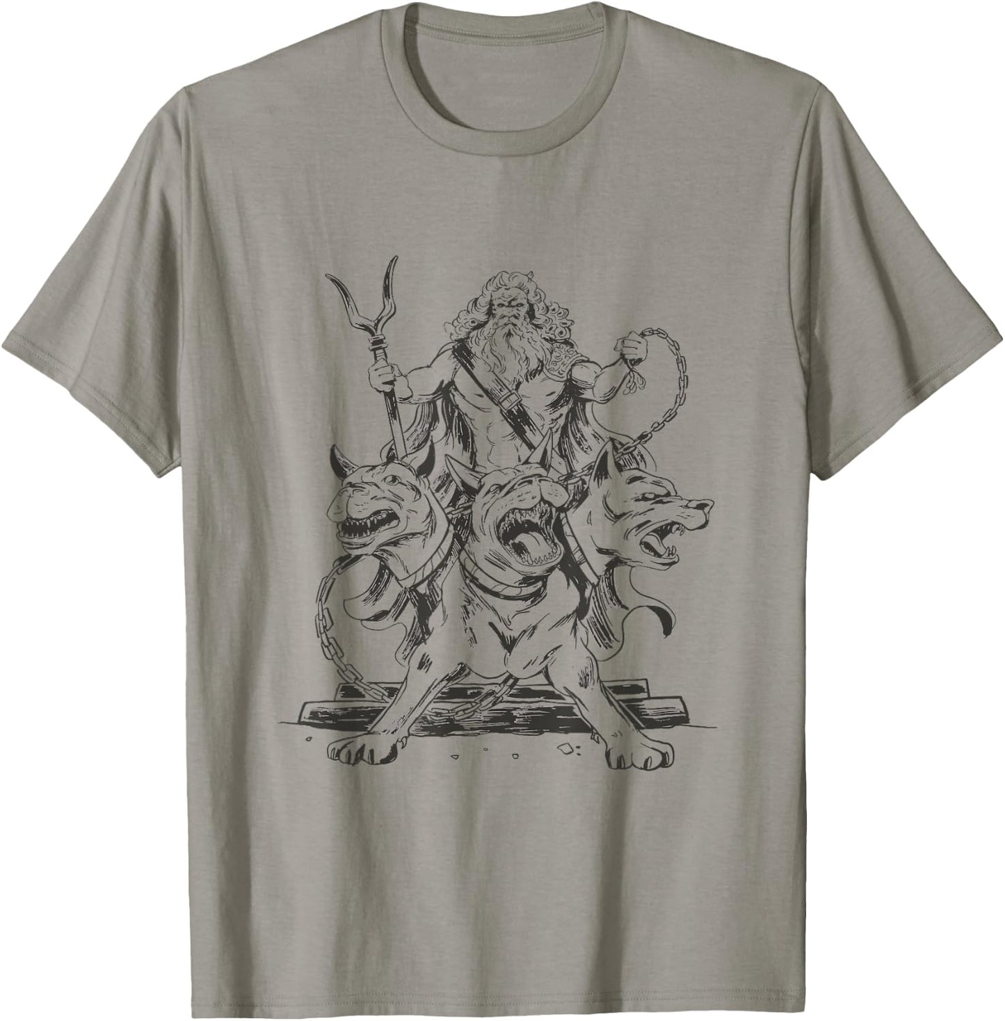 Cerberus - Creepy Hound Of Hades Dog Greek Mythology Lover Men Women Kids T-Shirt - T-Shirt | Sand