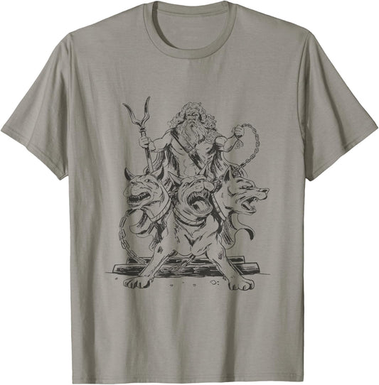 Cerberus - Creepy Hound Of Hades Dog Greek Mythology Lover Men Women Kids T-Shirt - T-Shirt | Sand