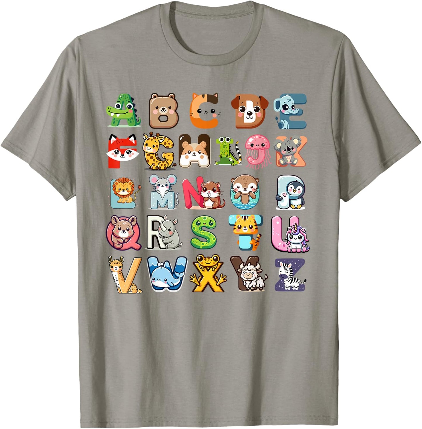 Zoo ABC Letters for Boys and Girls , White T-Shirt - T-Shirt | Sand