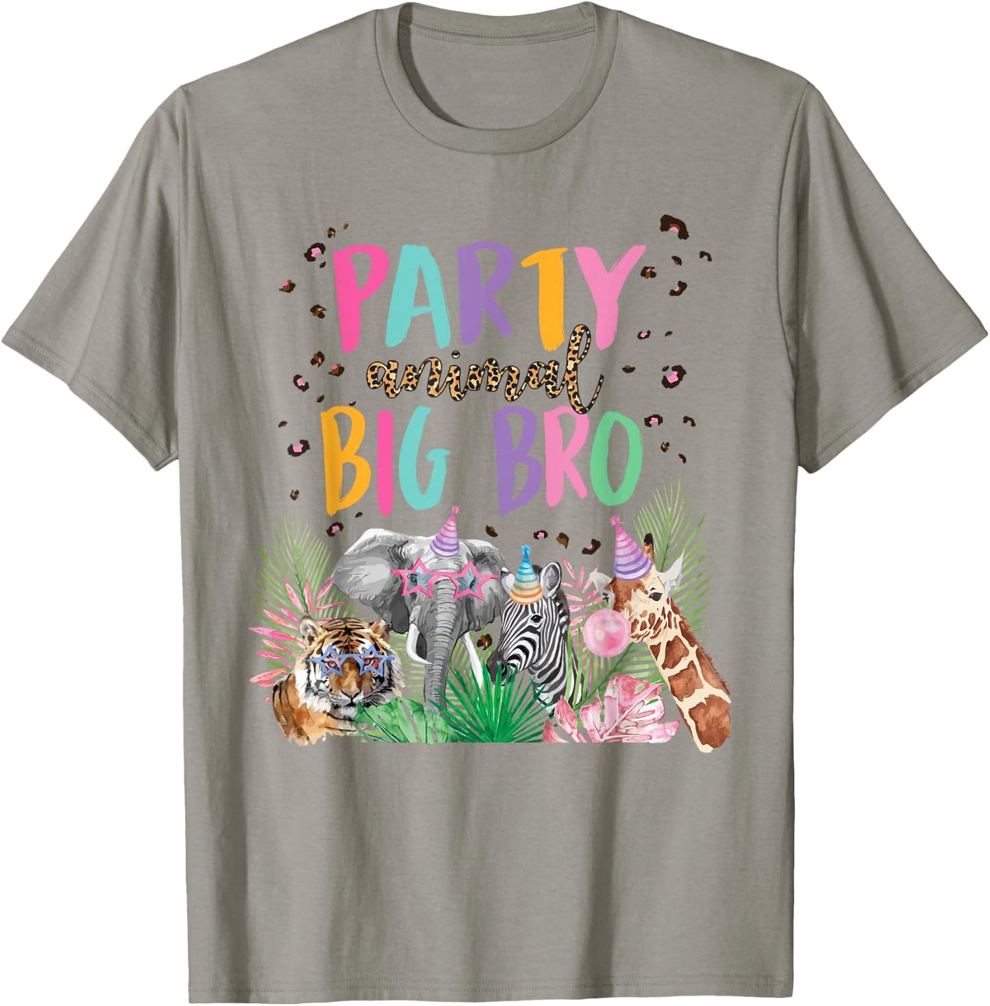 Big Bro Of The Birthday Boy Girl Zoo Theme Animal Party T-Shirt - T-Shirt | Sand
