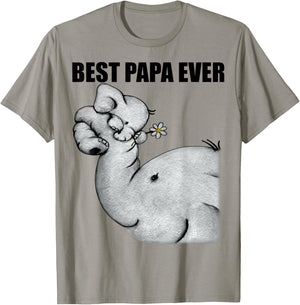 Best Papa Ever Elephant Papa Funny Gift Father Daddy T-Shirt - T-Shirt | Sand