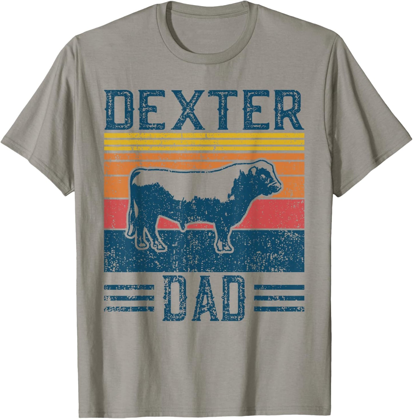 Best Cow Dad Men - Vintage Cattle Dexter T-Shirt - T-Shirt | Sand
