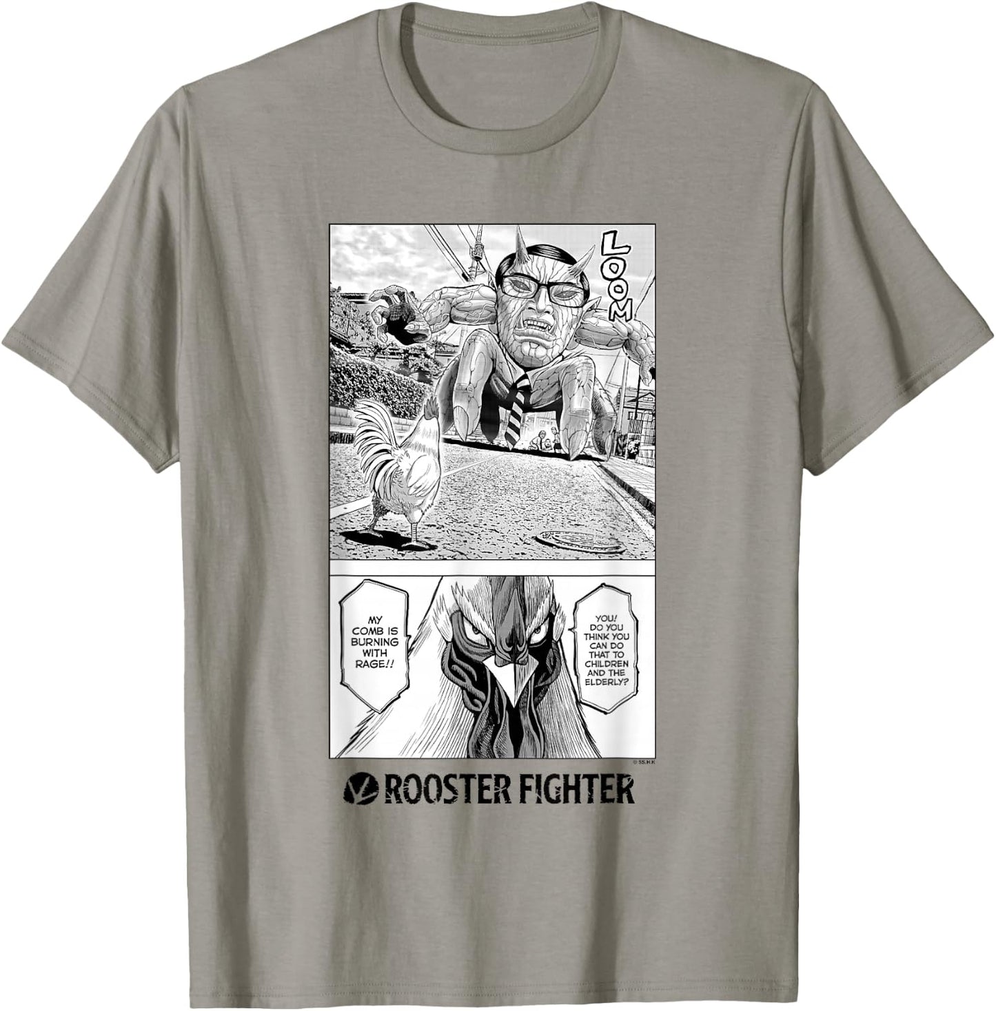 Rooster Fighter Keiji Street Fight Burning With Rage T-Shirt - T-Shirt | Sand