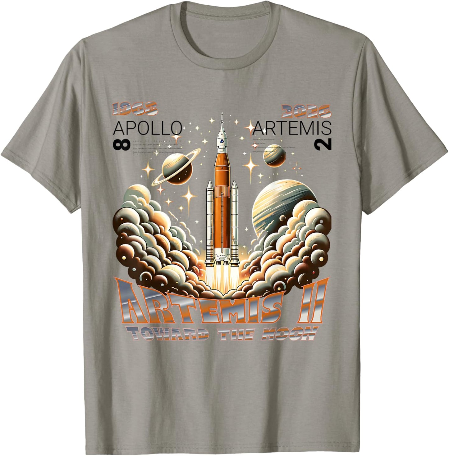 Artemis II Mondmission 2026 - Apollo 8 Legacy Vergleich T-Shirt - T-Shirt | Sand