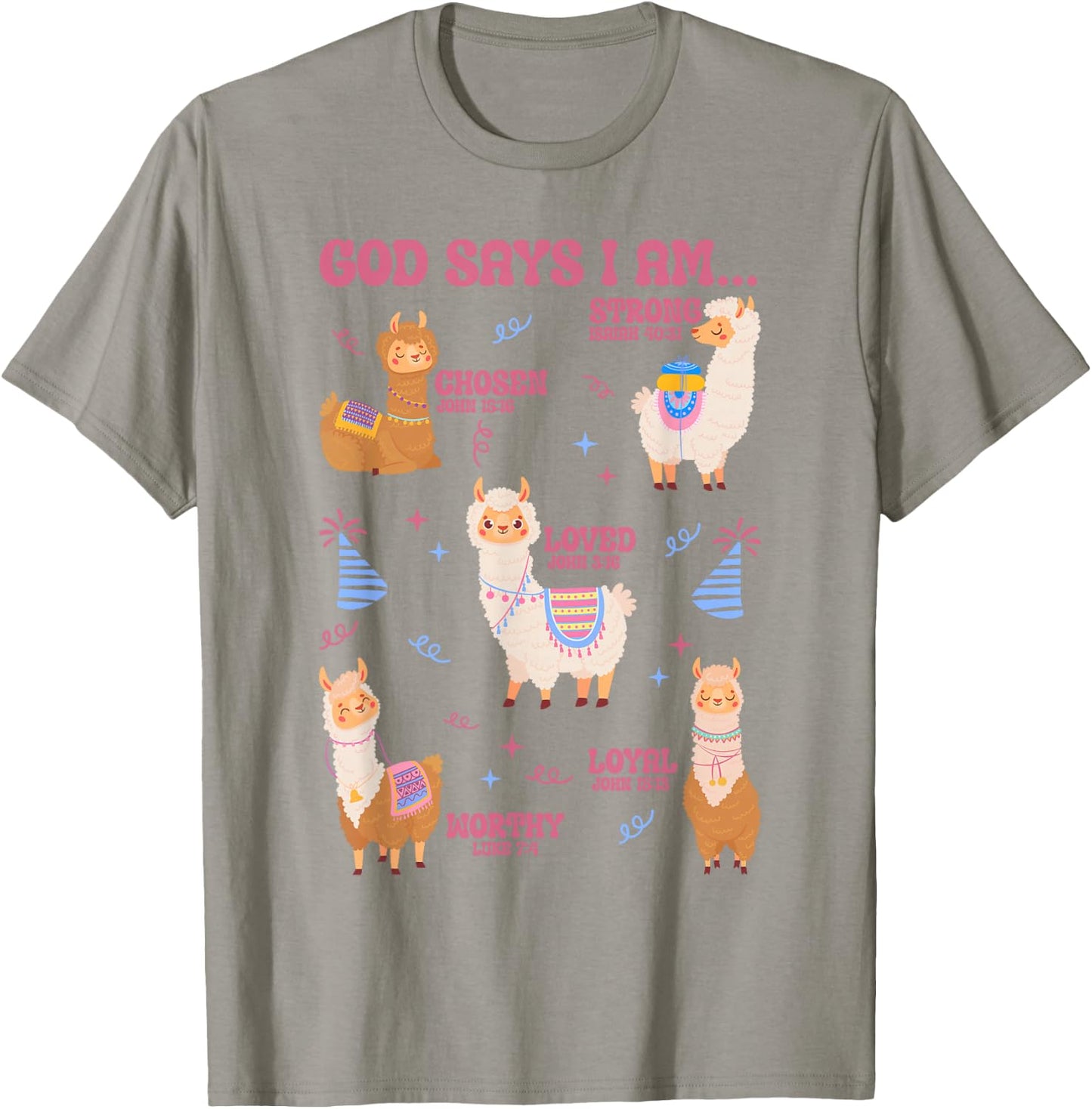 God Says I Am Birthday Llama Lover Men Women Christian T-Shirt - T-Shirt | Sand