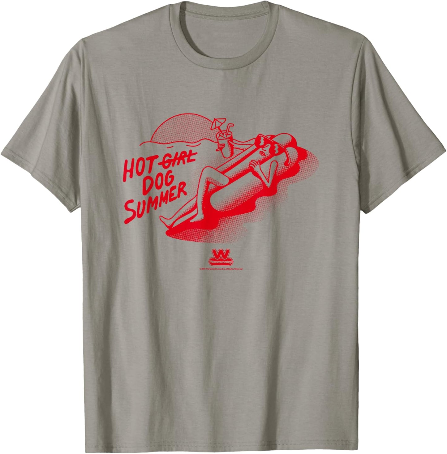 Wienerschnitzel Hot Girl Dog Summer Vintage Logo T-Shirt - T-Shirt | Sand