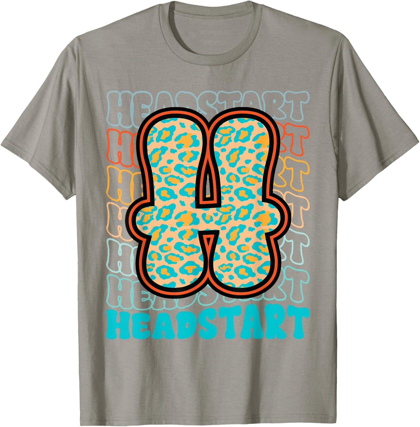 Back to School Headstart First Day Teacher Student Leopard T-Shirt - T-Shirt | Sand