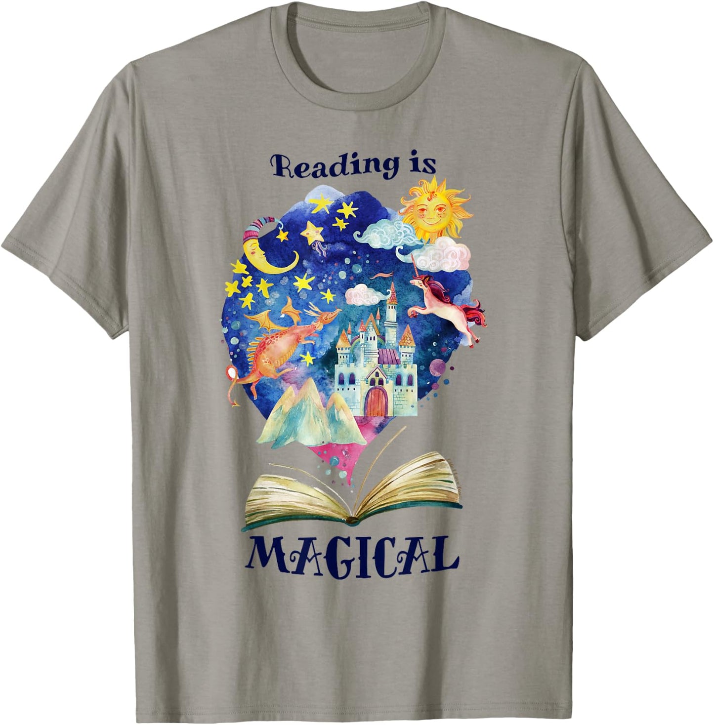Reading is Magical Library Book Worm Teacher Librarian Men Women Girls Kids T-Shirt - T-Shirt | Sand