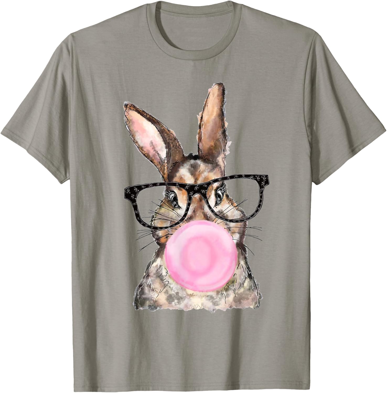 Cute Bunny Glasses Bubblegum Easter Day Girls Kids Boys T-Shirt - T-Shirt | Sand