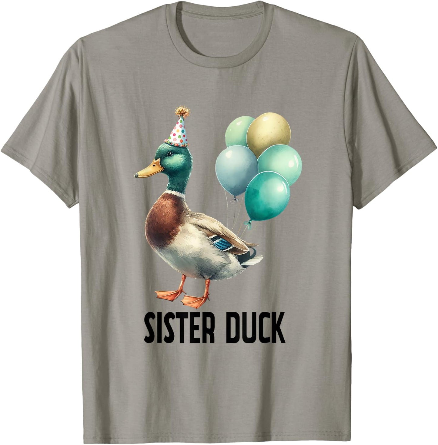 Cute Animal Birthday Sister Duck Birthday Family Matching T-Shirt - T-Shirt | Sand