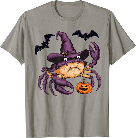 Funny Crab Halloween Costume Scary Pumpkin Bat Witch T-Shirt - T-Shirt | Sand