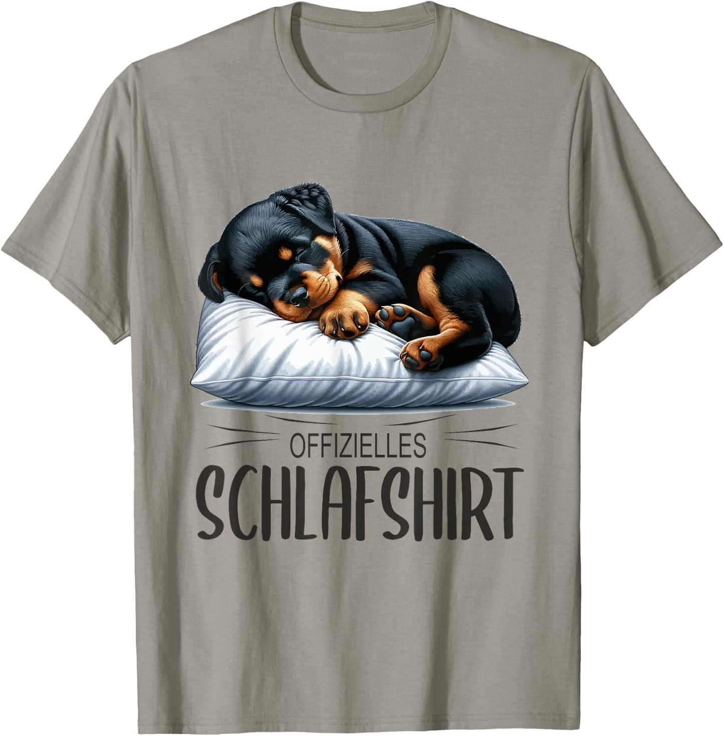 Pyjamas Official Sleep Shirt Cute Dog Rottweiler , gray T-Shirt - T-Shirt | Sand
